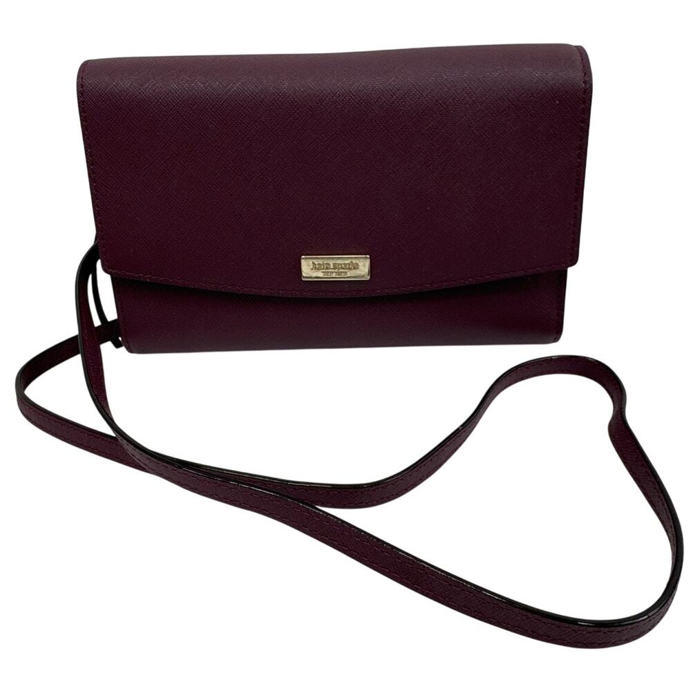 Kate Spade Laurel Way Winni Convertible Crossbody Wallet, Plum Burgundy, Leather